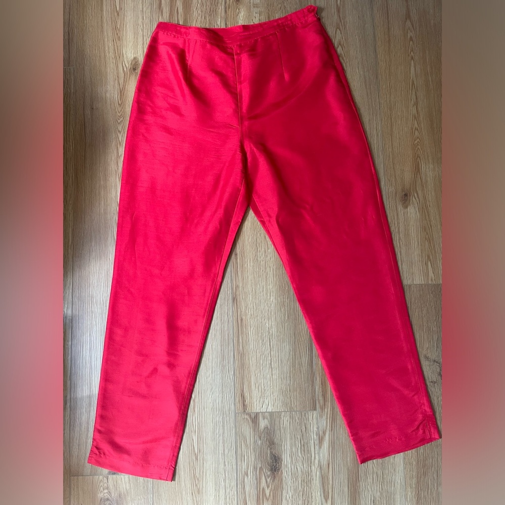 Vintage ICE red silk pants, size 12
